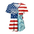 thumbnail image 5 of enyan 4th Of July Shirts Women American Flag Wos Hawaiian Shirt Short Sleeve 3D Graphic Shirts Tropical Holiday Beach TShirts,Blue,L, 5 of 6