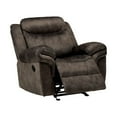 thumbnail image 3 of Fabric Upholstered Metal Reclining Club Chair with Center Console, Gray, 3 of 5