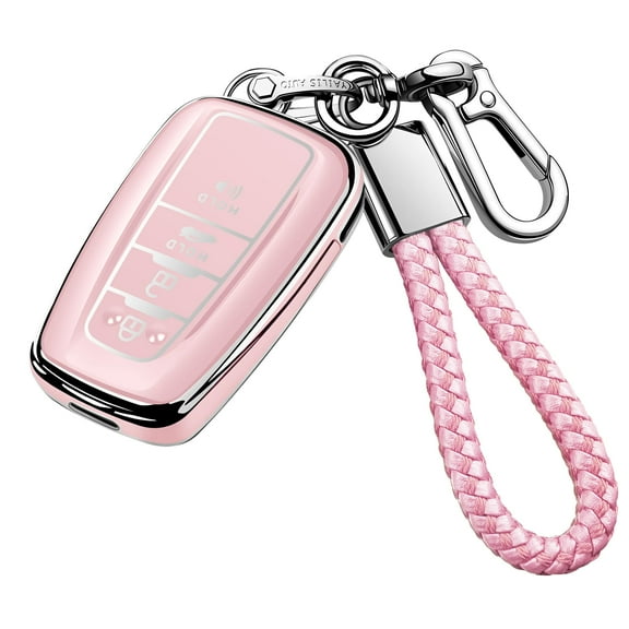 for Toyota Key Fob Cover with Keychain,Special Soft TPU Key Case Protector Compatible with 2020-2022 Highlander Corolla Prius,2018-2024 RAV4 Camry Avalon C-HR GT86