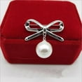 thumbnail image 3 of Fashion Butterfly Bow Brooch Pin with Pearl Wedding Brooch for Women -, 3 of 9