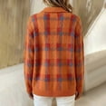 thumbnail image 5 of JUUNthy Womens Cardigan Tops, Lapel Collar Long Sleeve Button Down Plaid Knit Casual Sweater Outerwear Navy Blue XL, 5 of 15