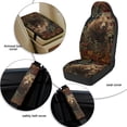 thumbnail image 6 of Xixirimido 5-Piece Car Seat Cover Set Breathable PU Leather Front Seat Covers with Seat Belt & Console Covers Universal Fit for SUV, Sedan, Truck, Bear American Flag Leaves, 6 of 8