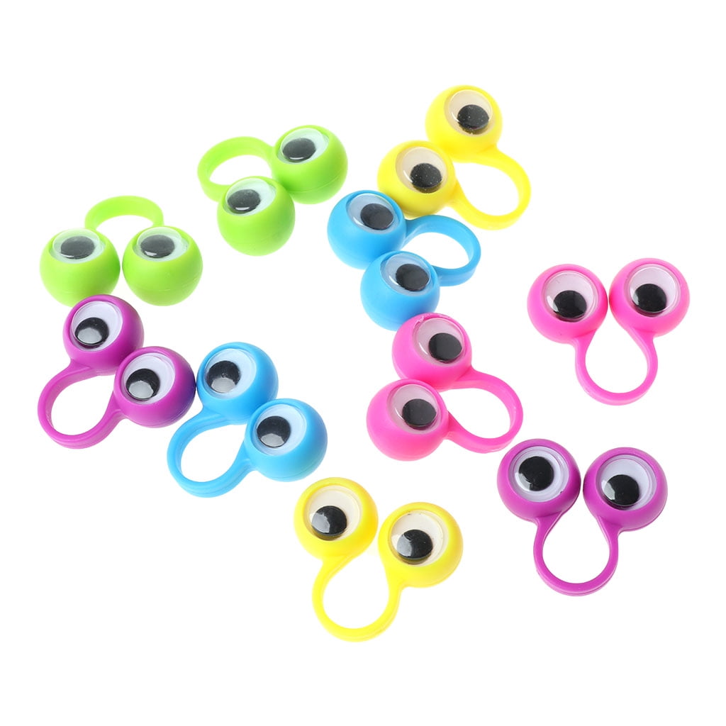 CUZAIL Party Favor Kids & Adults Eye Finger Puppets 2.25 Bulk Pack of 12 Fun Toys Gifts Bright Colors 