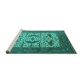 thumbnail image 2 of Ahgly Company Machine Washable Indoor Rectangle Oriental Turquoise Blue Industrial Area Rugs, 5' x 8', 2 of 4
