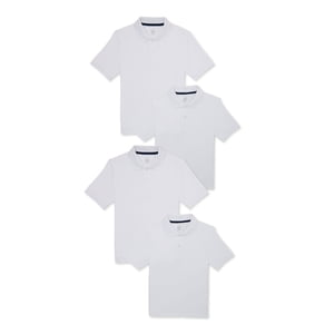Wonder Nation Boys School Uniform Polo Shirt, 4-Pack