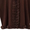 thumbnail image 3 of UTSJKR Women Knit Poncho Cape Open Front Faux Fur Trim Edge Loose Batwing Sleeve Shawl Wrap Coat for Autumn Winter Coffee, 3 of 4