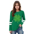 thumbnail image 2 of vdgthytj St. Patrick's Day Shirts for Kids Shamrock Crewneck Long Sleeve Tops Casual Holiday Graphic Tee, 2 of 5