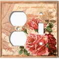 thumbnail image 4 of Metal Light Switch Plate Outlet Cover Tan Floral Leaf Letter Damask FLW054, 4 of 13