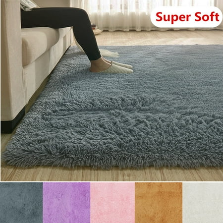 Indigo Carpet 4 Sizes Modern Rectangle Soft Fluffy Floor Rug Anti-skid Shag Shaggy Area Rug Bedroom Dining Room Carpet Yoga Mat Child Play Mat ()