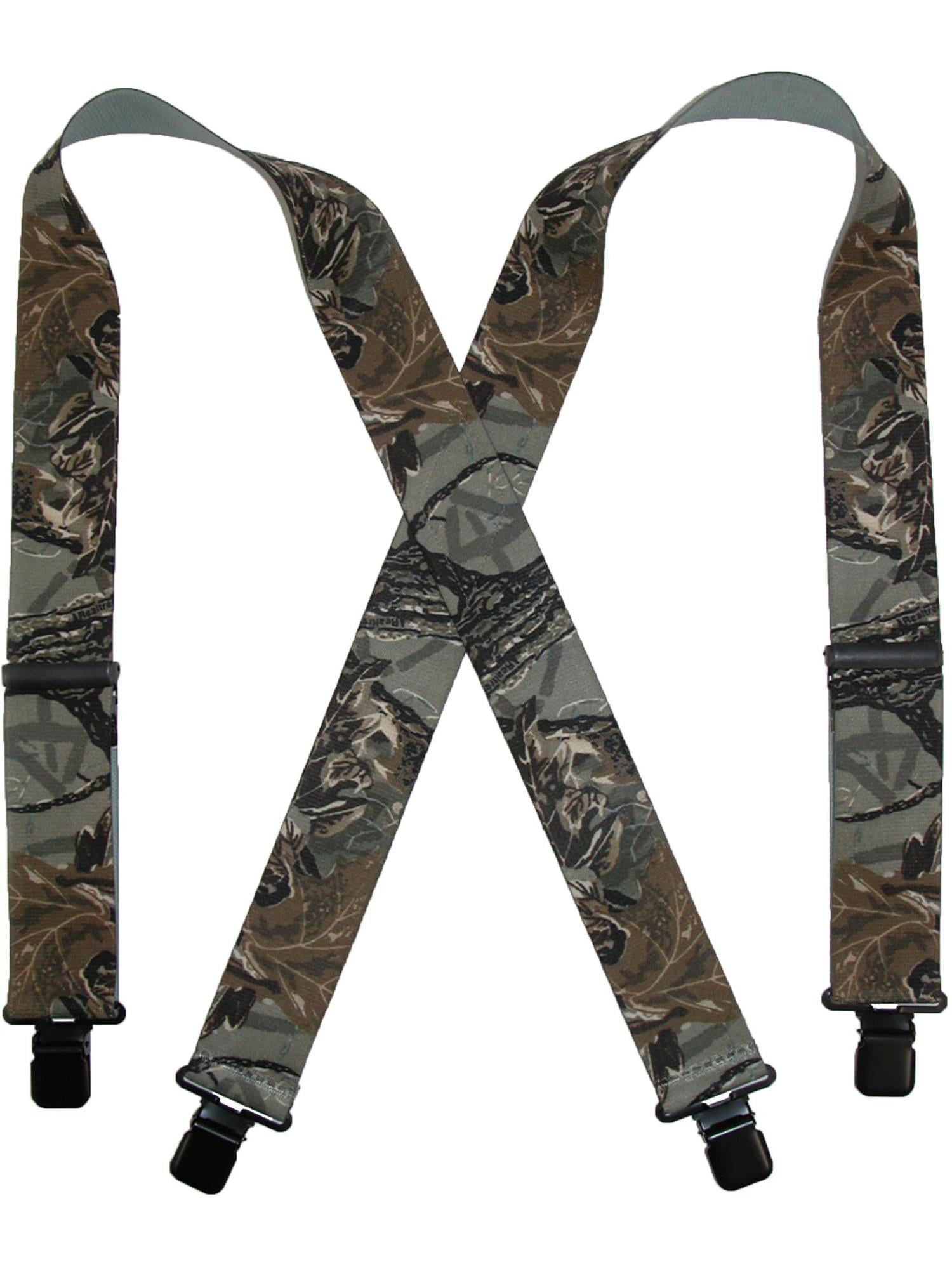 ORANGE CAMO American Made Custom Suspenders 2" Wide with Metal Clips CAMOUFLAGE 