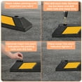 thumbnail image 3 of AKDSteel 72" Heavy Duty Rubber Parking Stopper, Garage Wheel Curb with Yellow Reflective Stripes for Cars, Trucks, and Vehicles, 3 of 8