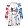thumbnail image 5 of MEICHEN 4th of July Women's Three Quarter Sleeve Shirt USA Patriotic Flag Graphic Print Top Summer 250th Anniversary Tops, 5 of 6