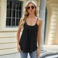 thumbnail image 4 of SWSMCLT Women's Tank Tops Soft Cami Shirt Cami Fashion Camisole Shirt Babydoll Top Summer Sleeveless Cut Out Scoop Neck Black X-Large, 4 of 5