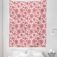 thumbnail image 1 of Snowflake Tapestry, Stars 7 Pointed Stars and Dots Pattern Abstract Motifs New Year Illustration, Fabric Wall Hanging Decor for Bedroom Living Room Dorm, 5 Sizes, Red White, by Ambesonne, 1 of 1