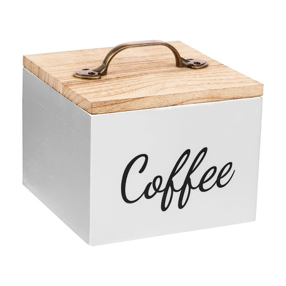 LINFANG Wood Coffee Pod Holder with Lid Large Capacity Coffee Pod Organizer Multifunctional Countertop Storage Organizer for Counter