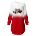 thumbnail image 5 of Pompotops Woman Valentine Printed O Neck Hedging Long Sleeve Strapless Dress, 5 of 5