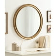 thumbnail image 4 of Kate and Laurel Mansell Farmhouse Wood Framed Round Wall Mirror, 28 inch Diameter, Distressed White, Decorative Modern Mirror for Wall, 4 of 6