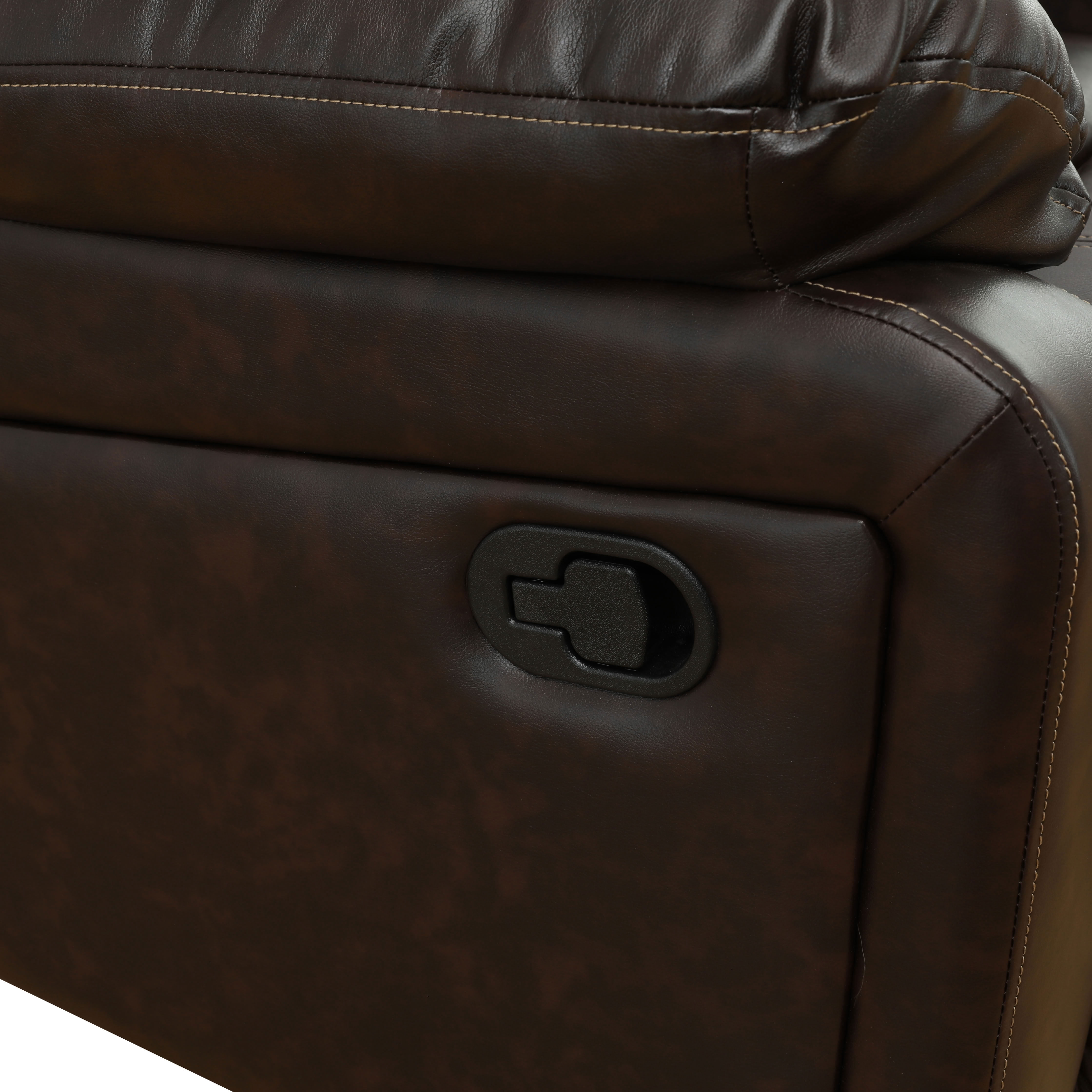 MAYEERTY Oversized Recliner Sectional Sofa, L-Shape Corner Couch with Faux Leather, Cup Holders & Storage for Living Room, Home Theater, Brown