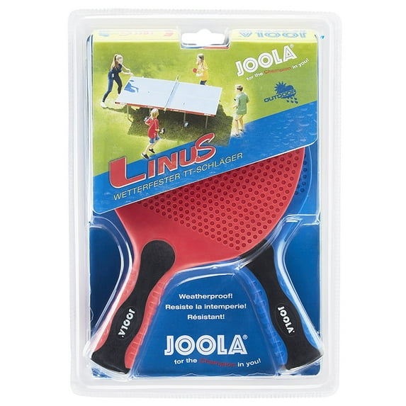 JOOLA Linus Indoor/Outdoor Table Tennis Racket Set, 2ct Rackets, Blue/Red