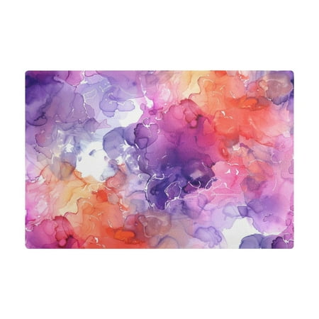 

Dish Drying Mat Microfiber Kitchen Dish Pad Counter Absorbent Drainer Rack 12 x18 Watercolor Alcohol Ink Splashes