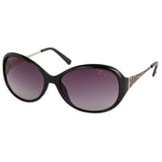 Betsey Johnson Women's Oversized Oval Black Sunglasses