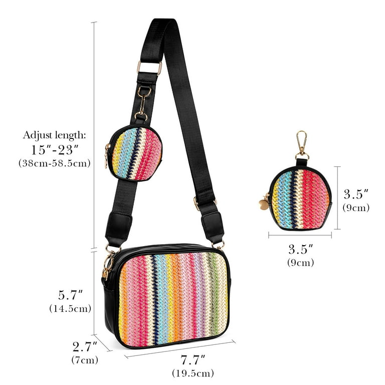 DODAMOUR Small Crossbody Bags with Removable Coin Purse Keychain