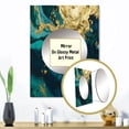 thumbnail image 3 of Designart "Liquid Magic in Teal and Gold I" Abstract Mirror Wall Decor - Modern Teal Abstract Living Room Wall Mirror Art - 32" x 24" Inch, 3 of 5