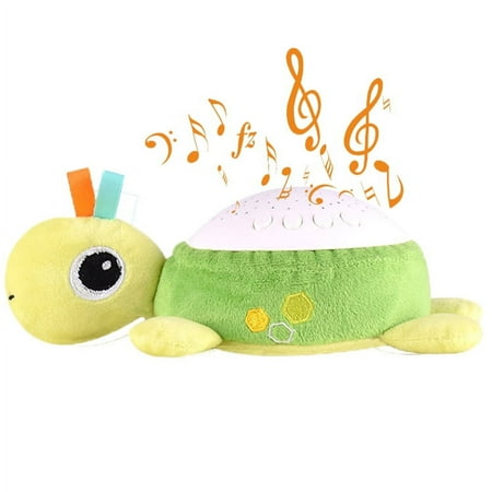 Baby Sleep Soother, Infant Sleeping Toy 10 Lullabies White Noise Starlight Projection Sound Machine (Plush Turtle)