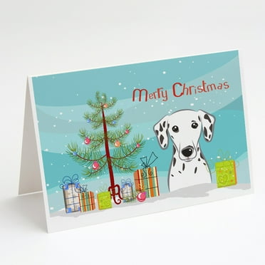 Caroline's Treasures Dalmatian Christmas Greeting Cards with Envelopes, 5" x 7" (8 Count)