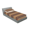 thumbnail image 2 of Ambesonne Ethnic Fitted Sheet & Pillow Sham Set, Aztec Line Pattern, Twinxl, Turquoise Burgundy, 2 of 2