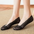thumbnail image 7 of 5 Pairs Floral Lace No-Show Socks for Women, Ultra-Low Cut Breathable Liners with Silicone Grip for Summer Flats & Heels Black, 7 of 7