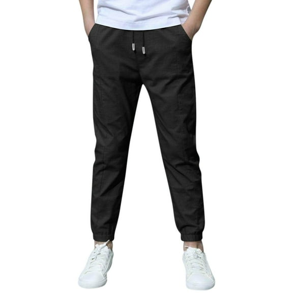 RIJOPUTY Pull on Pants Football Pants Empire Pants Boys Size 16 Pants Sweat Pants Size 16-18 Youth Warm Clothes Baby Boy Clothes 12-18 Months 6 Month, Black 11-12 Years