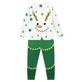 thumbnail image 3 of Renewold Cute Snowman Graphic Pajamas Set for Home Life 2 Pieces Cozy Loose Fitting Crewneck Daily Wear Sleepwear Stretchy Sleep Loungewear Size 11-12,Christmas Day, 3 of 5
