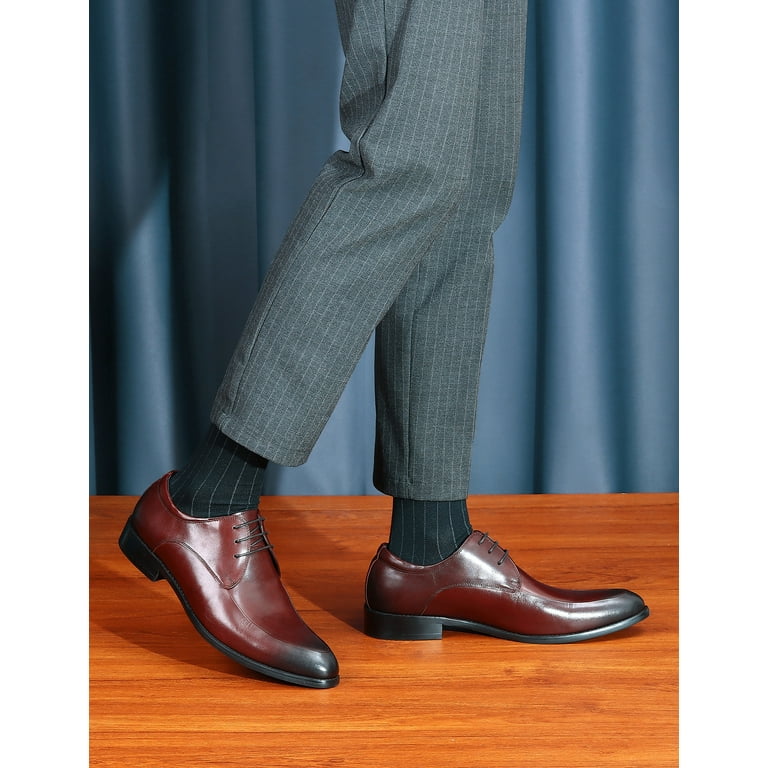 Santimon Burgundy Dress Shoes for Men Sleek Pointed Toe Lace-up Derby Shoes  Formal Business Oxford Shoes US 8.5 - Walmart.com