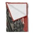 thumbnail image 2 of Motorcycle Soft Flannel Fleece Throw Blanket, Retro Bike with Uplifting Lettering Free Spirited Rider Words, Cozy Plush for Indoor and Outdoor Use, 60" x 80", Red Warm Taupe and White, by Ambesonne, 2 of 5