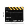 thumbnail image 3 of Acrylic 30x25cm Clapperboard Director Movie Clappers Film and Television Photography PropYellow striped blackboard(PAV1YBE), 3 of 4