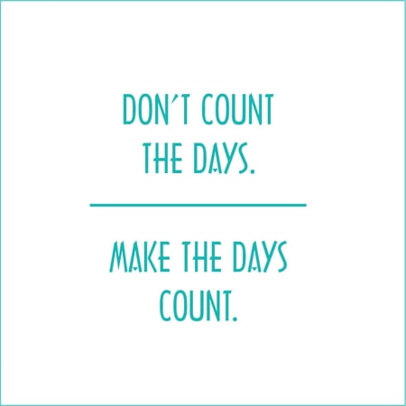 Don't Count the Days, Make the Days Count Vinyl Quote - Medium - Turquoise