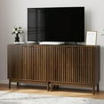 thumbnail image 3 of Smart FENDEE Kitchen Buffet Cabinet with Adjustable Shelf, Wood Coffee Bar Cabinet Sideboard,Walnut, 3 of 7