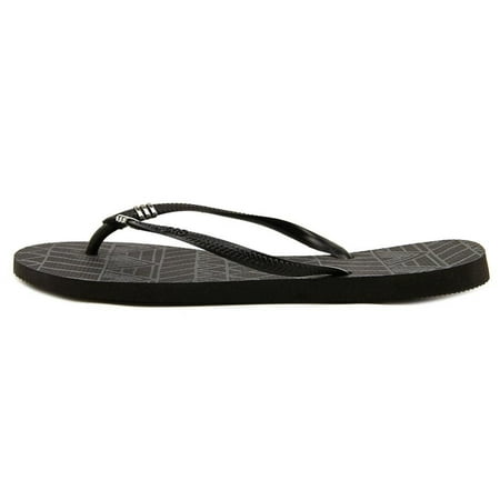 Havaianas BLACK/SILVER Slim Pin Tribal Flip-Flops, US 7-8, BR 37-38
