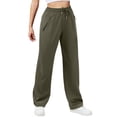 thumbnail image 2 of Kilaqueen Womens Travel Pants Causal Wide Leg Long Pants High Waisted Cargo Pants Elastic Solid Color Palazzo Pants with Zip Pockets Trousers, 2 of 8