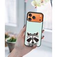 thumbnail image 5 of WIRESTER Shockproof Soft Rubber Cover Case for Apple iPhone 17 Pro Max 6.9" 2025, Raccoon On Aero Blue Background, 5 of 5