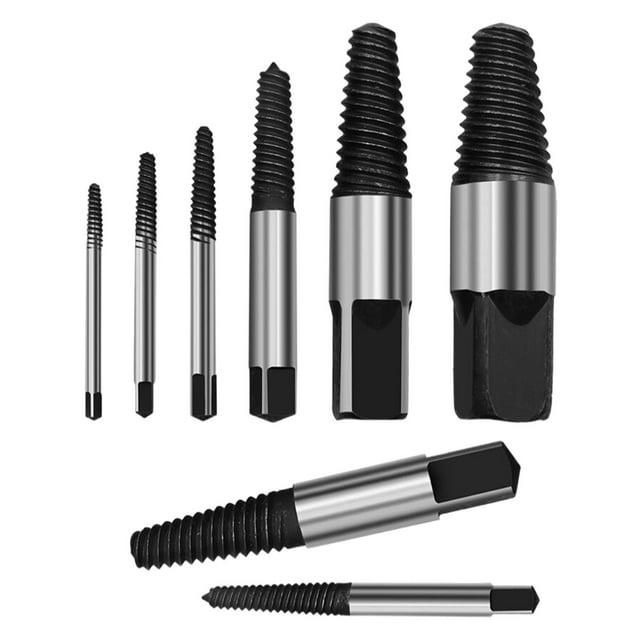 8x Juego de removedor de tubería de agua de acero Herramienta de mano Juego de extractor de tornillo de tubería para espárrago , Perno Fácil de shamjiam Extractor de pernos rotos