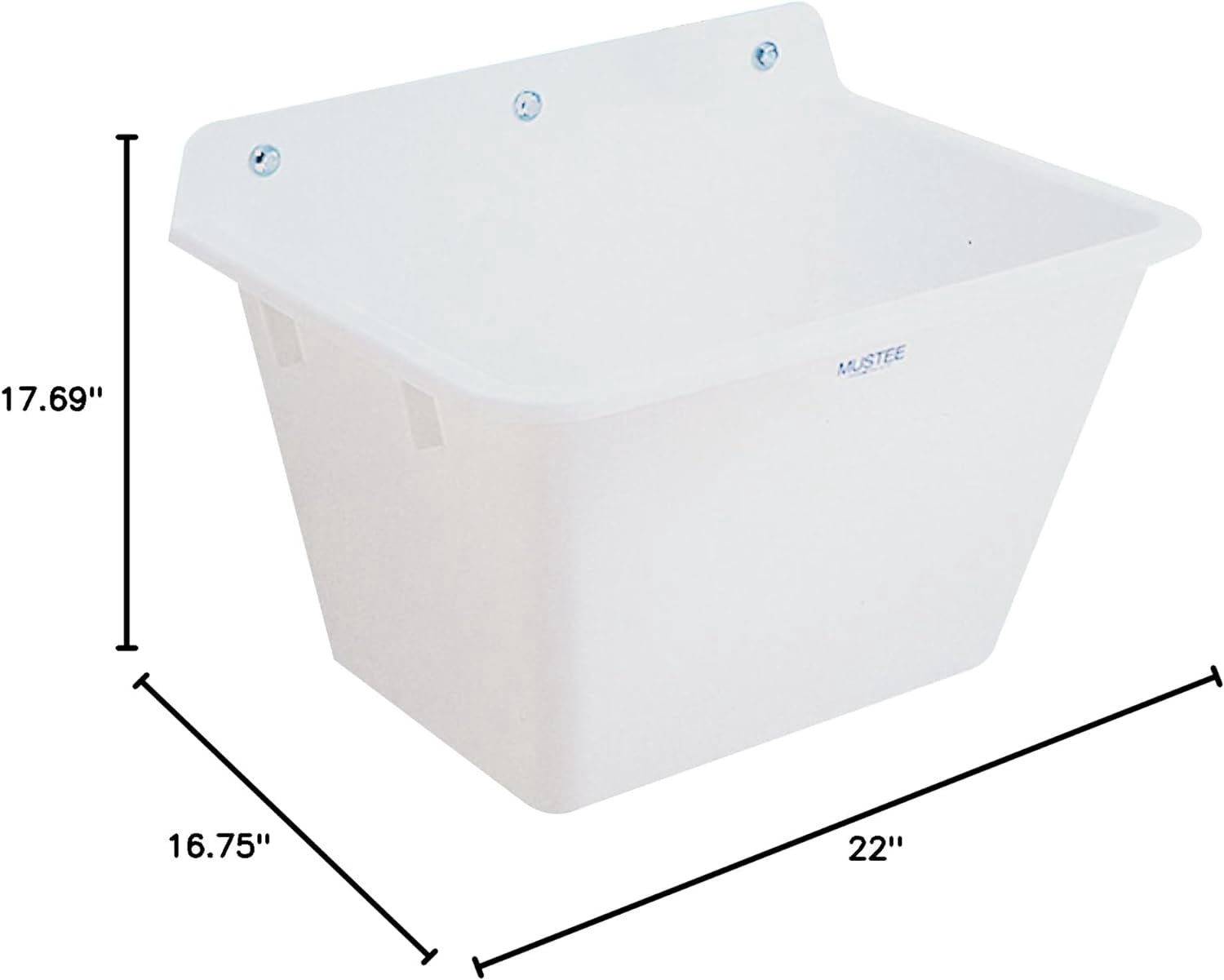 Mustee 16 Utilatub Service Sink Wall, White