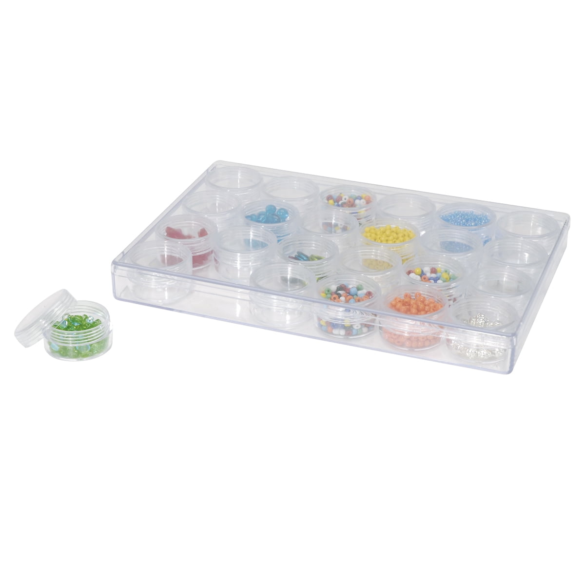 6 Pack: 9.5" Bead Storage Case with Jars by Bead Landing