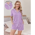 thumbnail image 2 of Ekouaer Pajamas for Women Set 2 Piece Soft Button Up Pjs Short Sleeve Summer Lounge Sets Comfy Sleepwear, 2 of 6