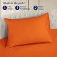 thumbnail image 4 of 600-Thread Count Egyptian Cotton Queen Round Bed Sheet Set – Fits 84" Diameter Mattress, 15-18" Deep Pocket – Solid Orange, Queen 84" Diameter, 4 of 6