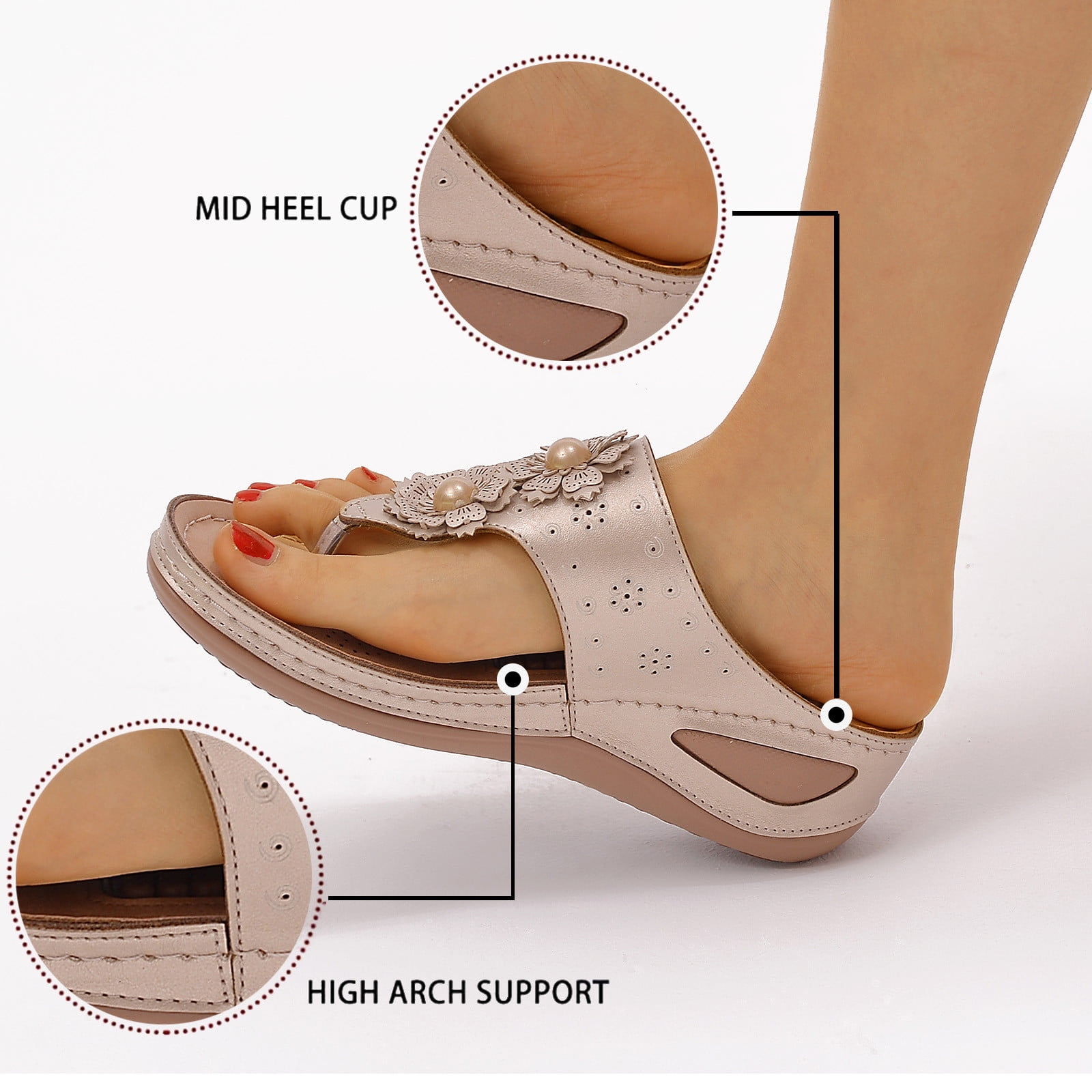 FZM Women shoes Flip Flops Sandals For Women With Arch Support For ...
