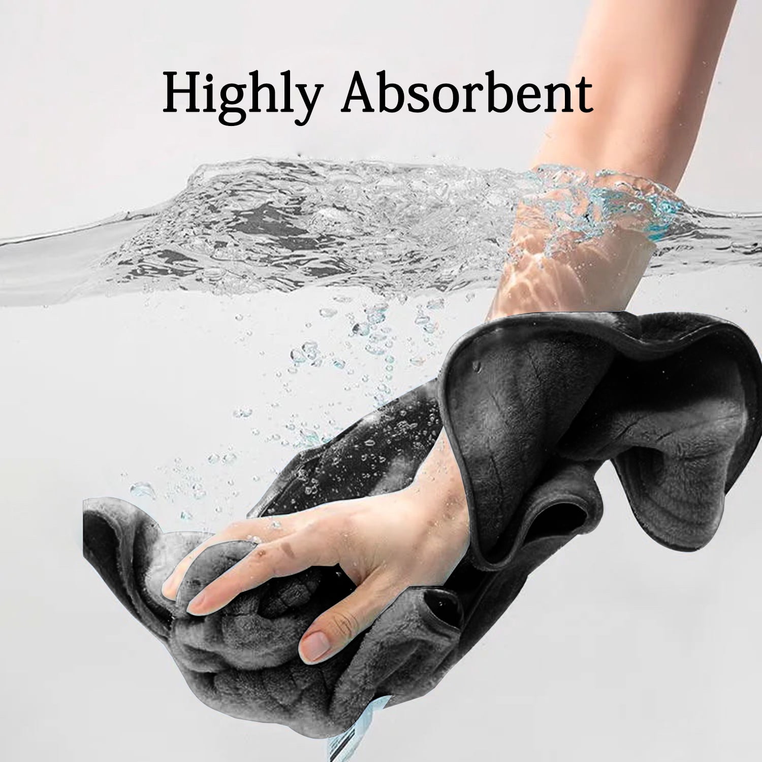 Covina Home 12 Pack Black Hand Towel Set, Oversized Ultra Soft Microfiber Bathroom Bath Hand Towel Set Adult Luxury Lightweight Cozy Collection