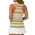 thumbnail image 5 of Whosucclay Rainbow Horizontal Stripe Pattern Sleeveless Golf Shirt for Ladies, Fashion Dry-Fit Golf Shirts for Sports Hiking XS - 2XL, 5 of 8