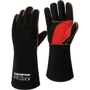 ARCCAPTAIN Welding Gloves 16inchs, Black Heat Fire Resistant Gloves for Oven Grill Fireplace BBQ